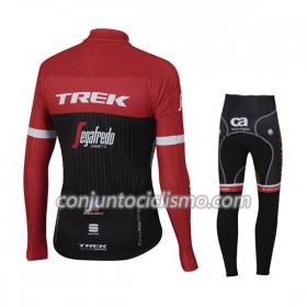 Conjunto Maillot + culotte largo ciclismo 2017 Trek-Segafredo Niños N001
